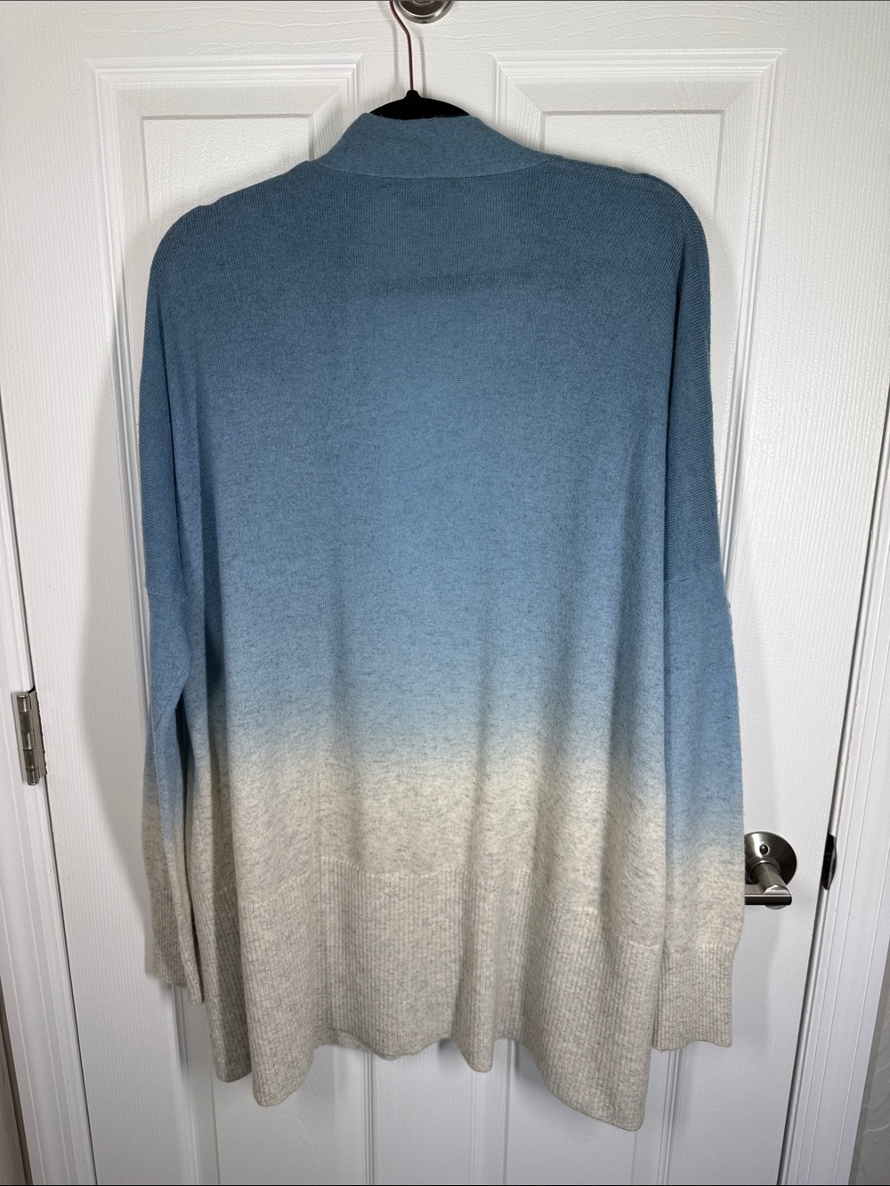 Vince blue oatmeal ombre open front cardigan wool and cashmere blend size large - Picture 2 of 7